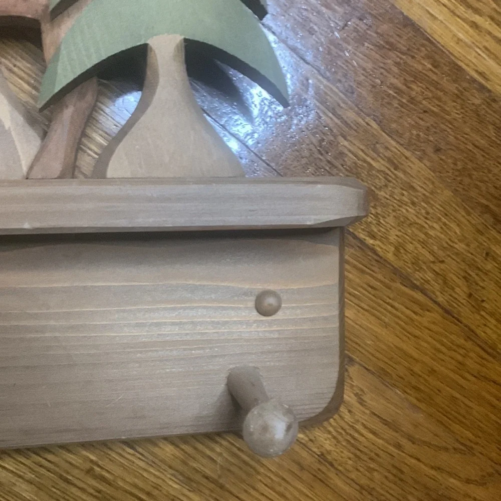 Hand crafted Moose Pine Tree Rustic Cabin Hooks Hanger